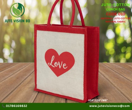 Jute Vision Bd Jute-Cotton Lunch Carrying Bag