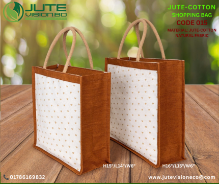 Jute Vision-Color Jute Cotton Shopping Bag